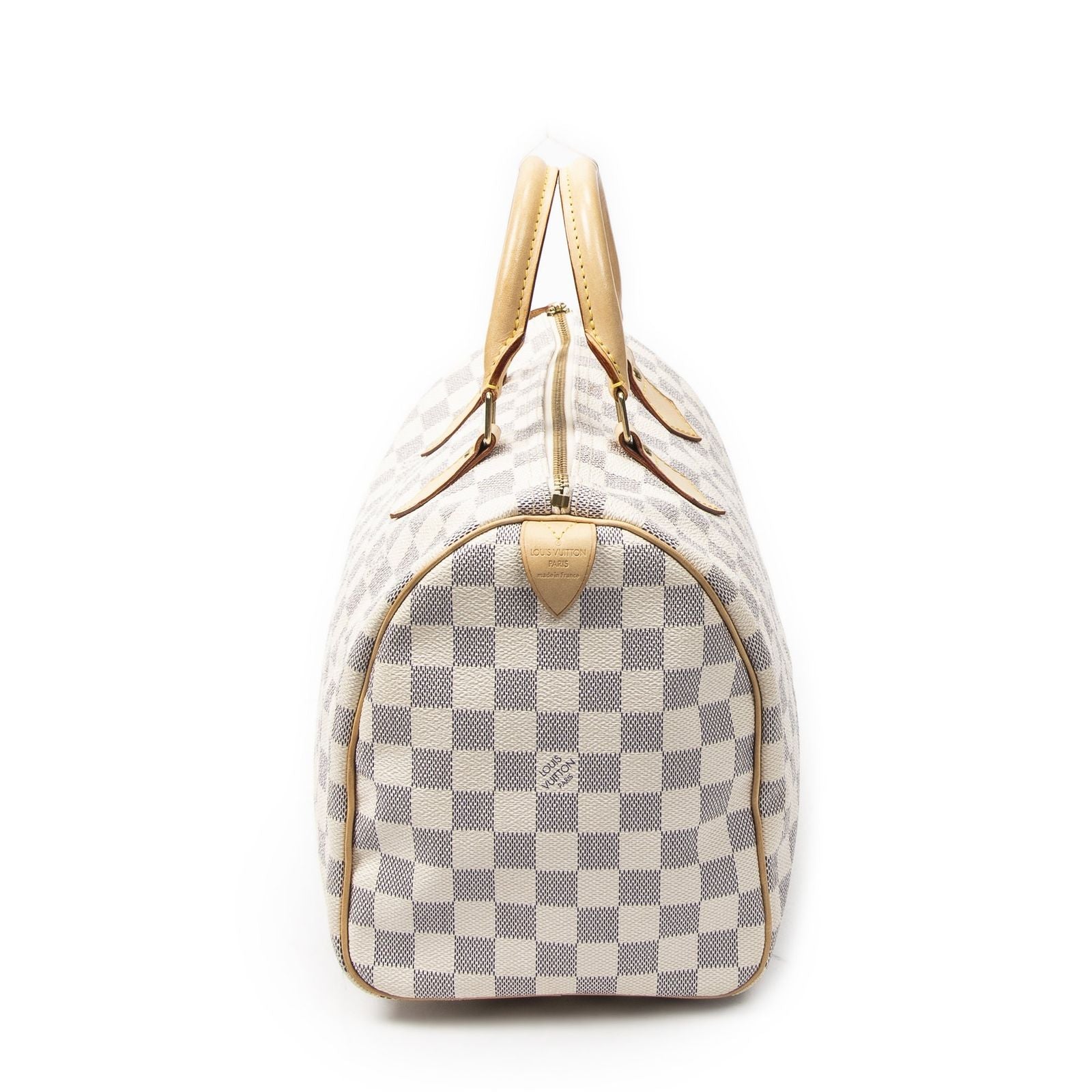 Louis Vuitton Speedy Ivory Damier Azur Handbag — view 4
