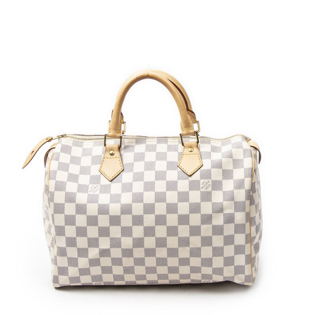 Louis Vuitton Speedy Ivory Damier Azur Handbag — view 5