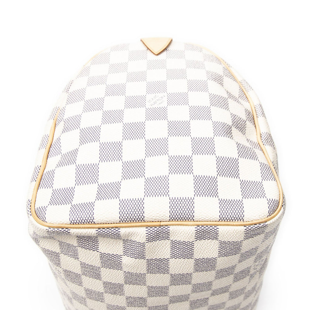 Louis Vuitton Speedy Ivory Damier Azur Handbag — view 8