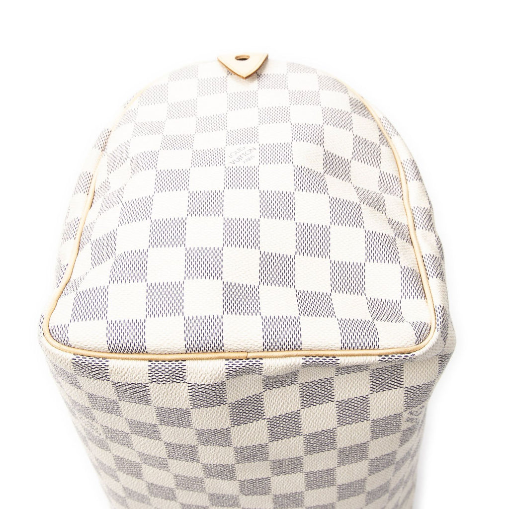 Louis Vuitton Speedy Ivory Damier Azur Handbag — view 7