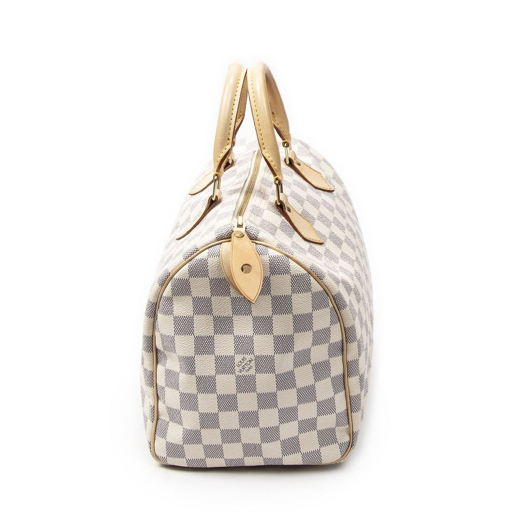 Louis Vuitton Speedy Ivory Damier Azur Handbag — view 3