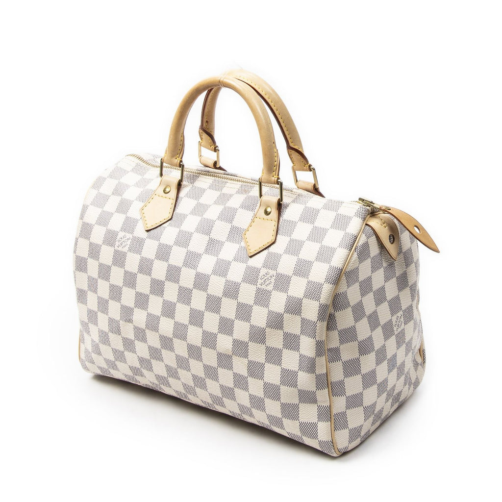 Louis Vuitton Speedy Ivory Damier Azur Handbag — view 2