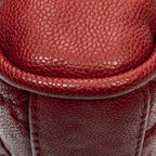 Chanel CC Ultimate Stitch Chain Round Flap Red Quilted Caviar Leather — view 8