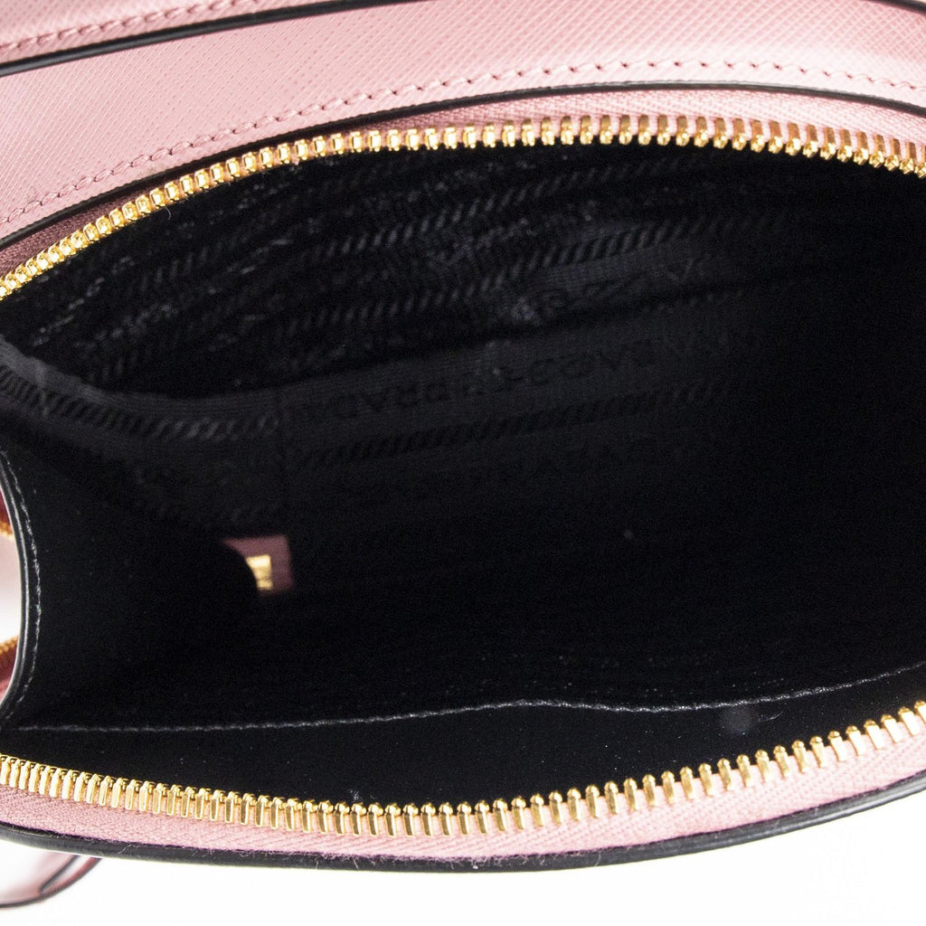 Prada Odette Top Handle Pink Saffiano Leather — view 9