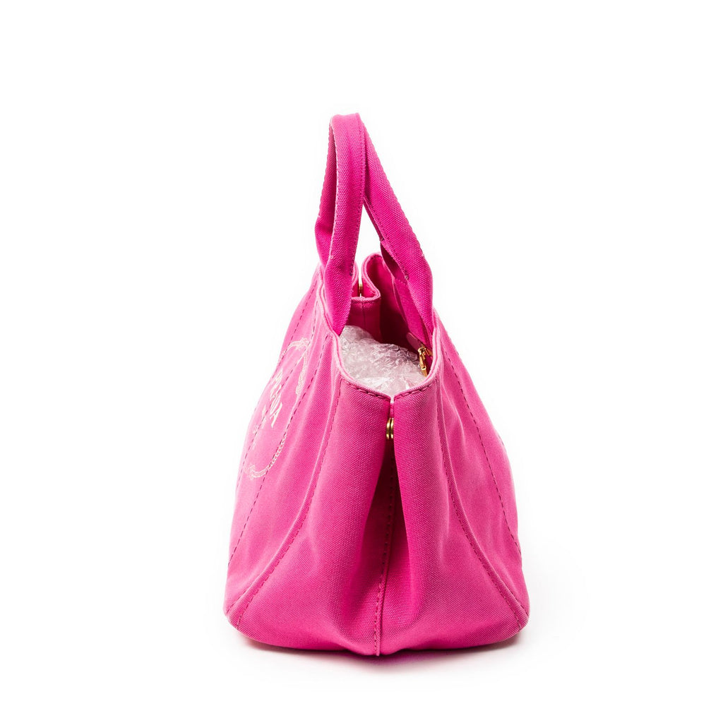 Prada Canapa Tote Pink Canvas — view 3