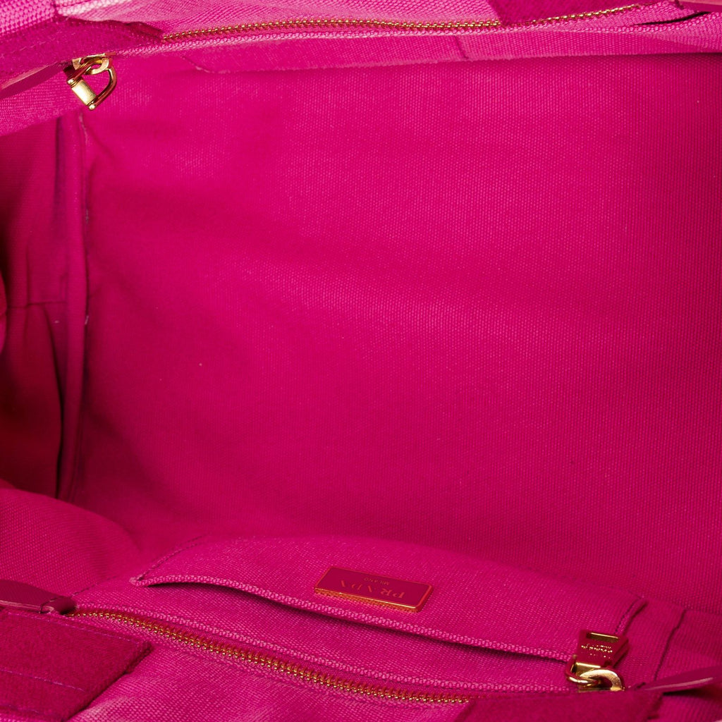 Prada Canapa Tote Pink Canvas — view 9