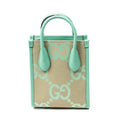 Gucci Mini Zip Crossbody Green Beige Jumbo GG Canvas