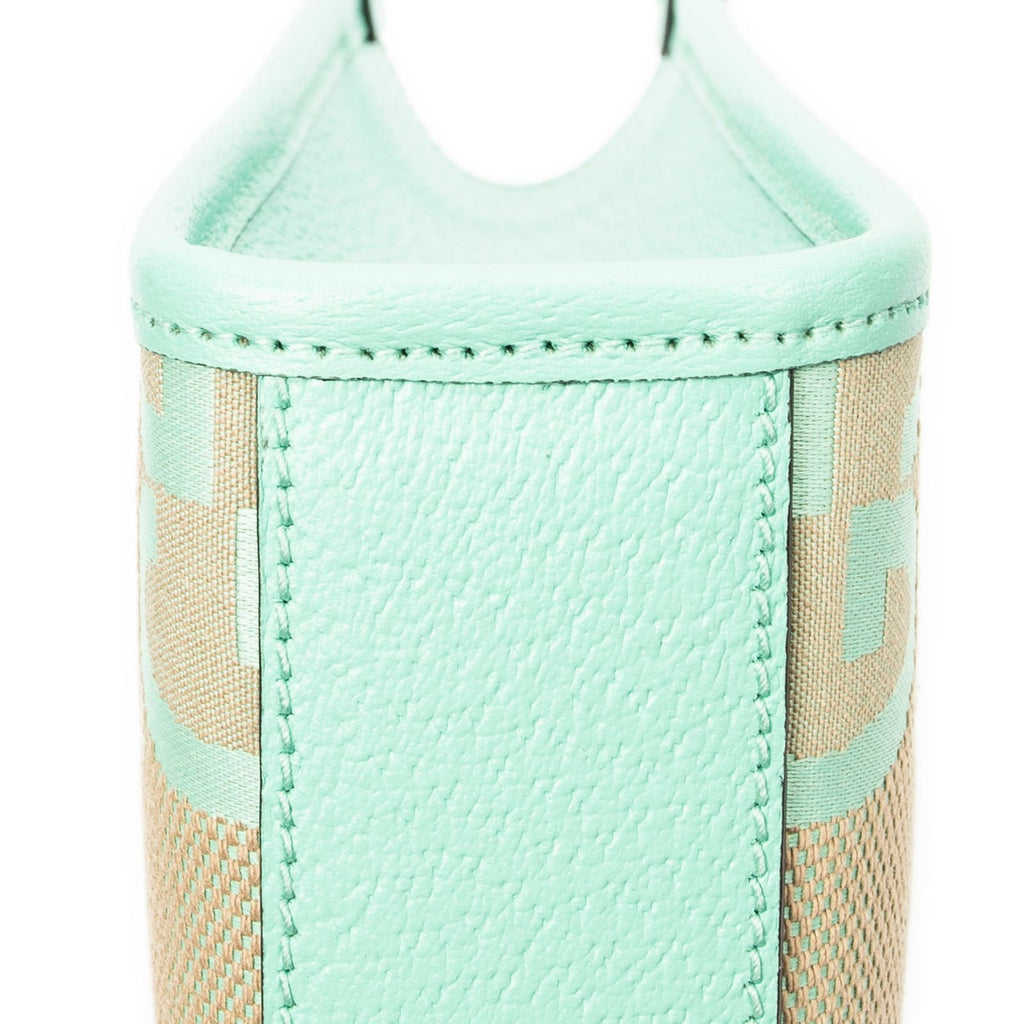 Gucci Mini Zip Crossbody Green Beige Jumbo GG Canvas — view 8