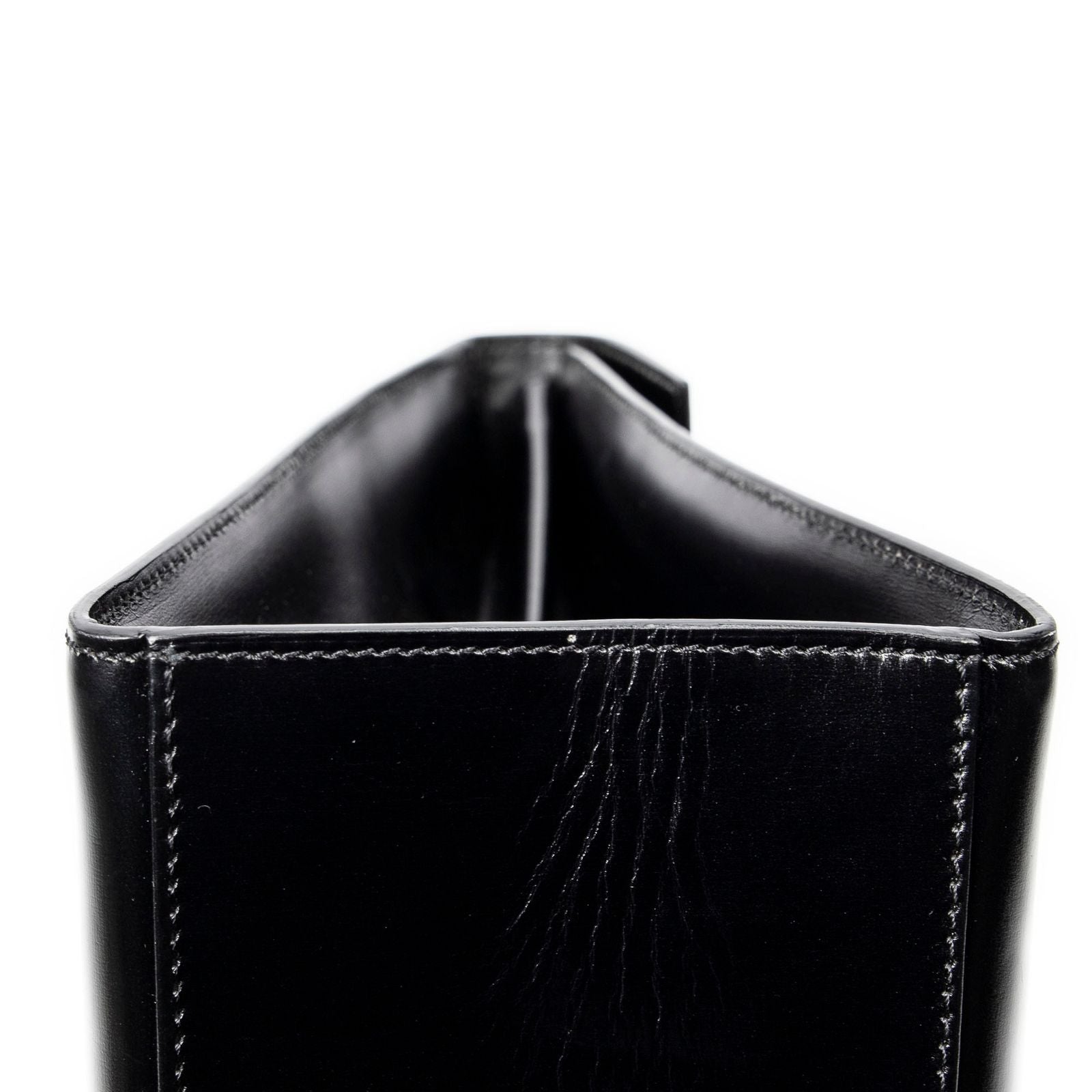 Celine Vintage Flap Top Handle Black Smooth Leather — view 8