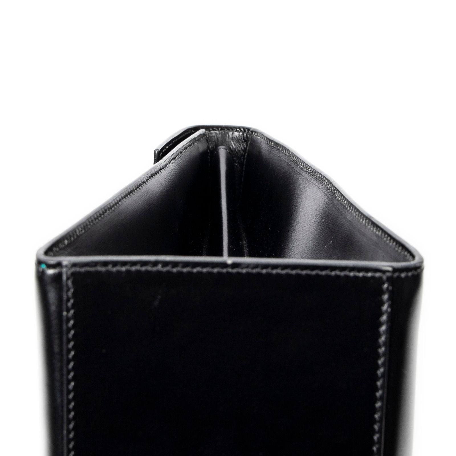 Celine Vintage Flap Top Handle Black Smooth Leather — view 7