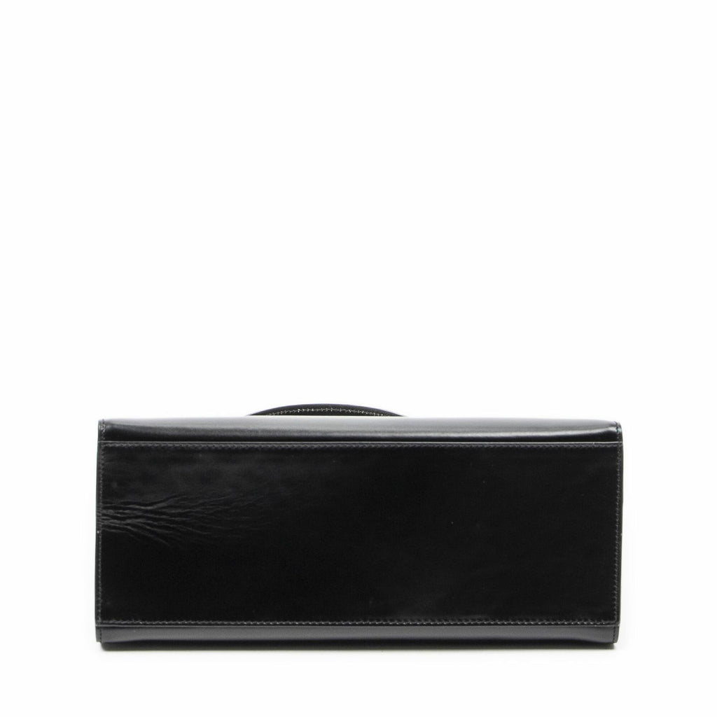 Celine Vintage Flap Top Handle Black Smooth Leather — view 6