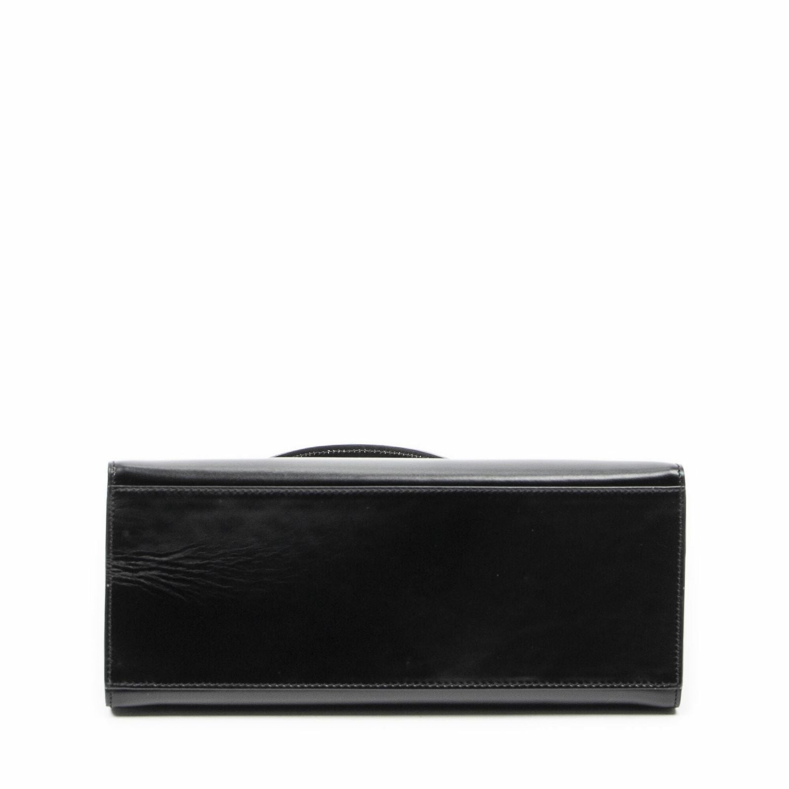 Celine Vintage Flap Top Handle Black Smooth Leather — view 6