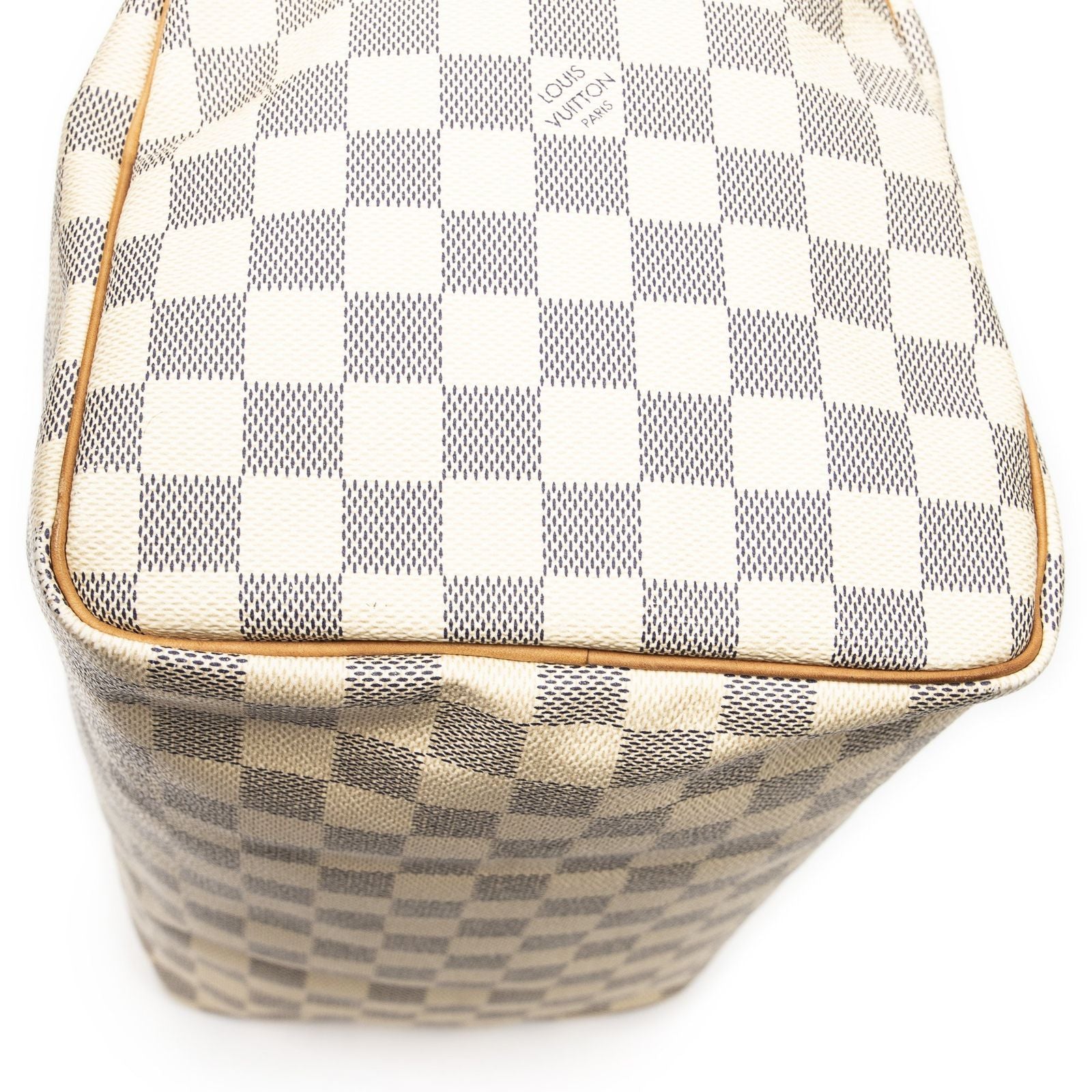 Louis Vuitton Speedy Ivory Damier Azur Handbag — view 8