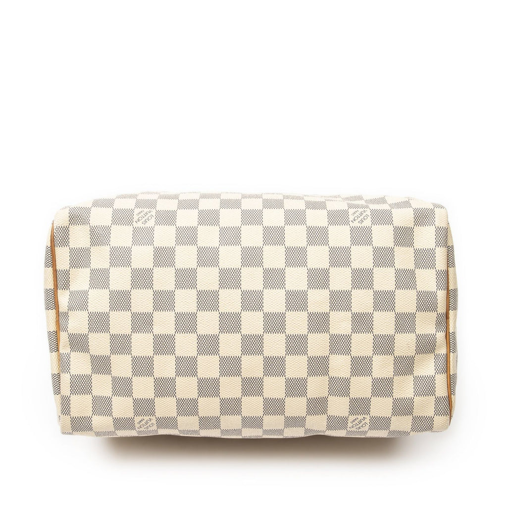 Louis Vuitton Speedy Ivory Damier Azur Handbag — view 6