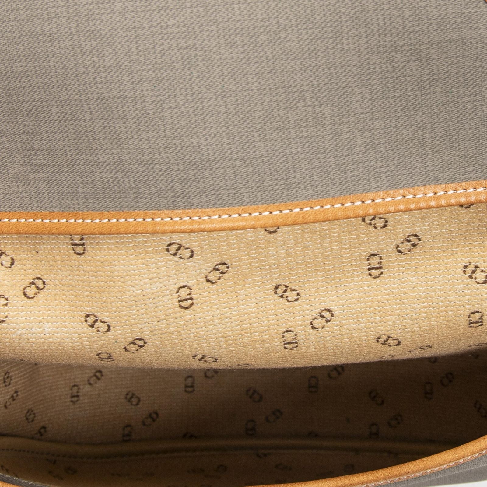 Dior Vintage Flap Crossbody Gray Brown Canvas — view 9