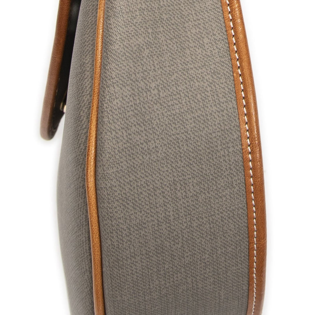 Dior Vintage Flap Crossbody Gray Brown Canvas — view 8