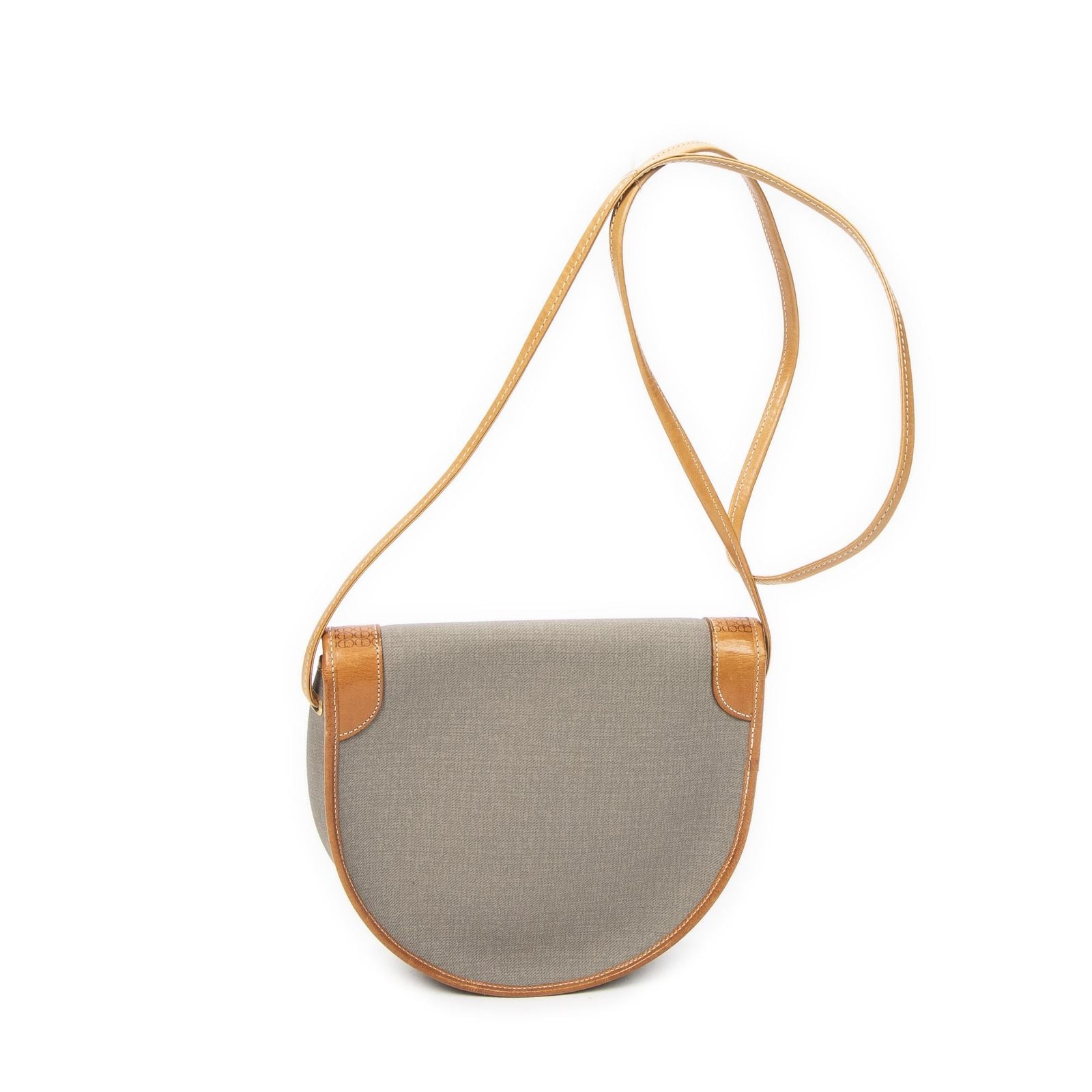 Dior Vintage Flap Crossbody Gray Brown Canvas — view 5