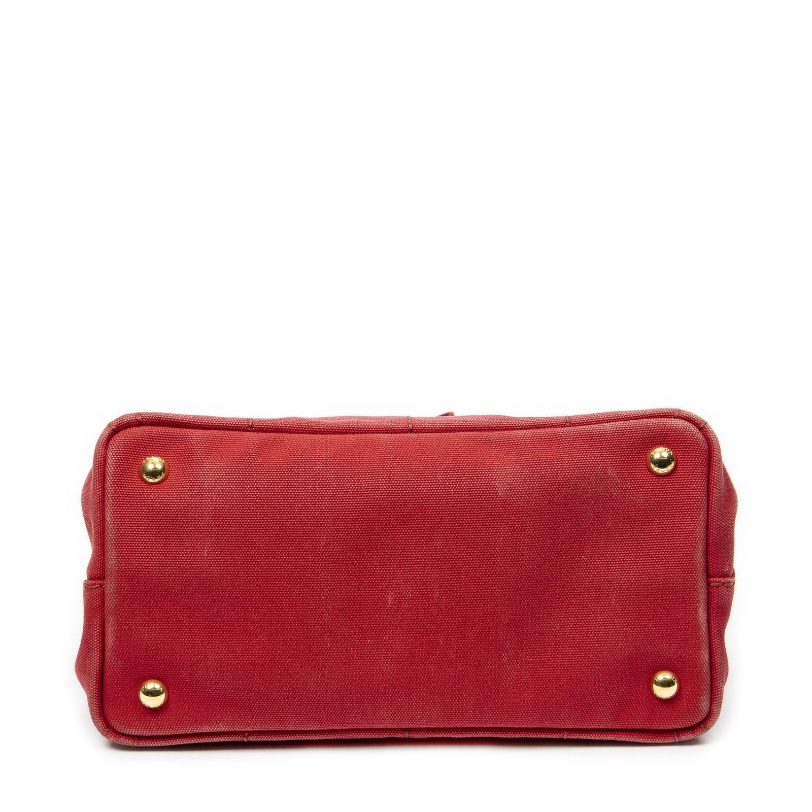 Prada Canapa Small Tote Red Canvas — view 6