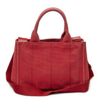 Prada Canapa Small Tote Red Canvas — view 5