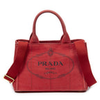 Prada Canapa Small Tote Red Canvas