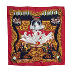 Hermes Scarf Navy 100% Gold Twill Silk — view 2