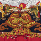 Hermes Scarf Navy 100% Gold Twill Silk — view 9
