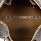 Dior Vintage Travel Boston Dark Gray Brown Honeycomb Canvas Shoulder — view 9