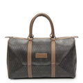 Dior Vintage Travel Boston Dark Gray Brown Honeycomb Canvas Shoulder