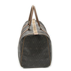 Dior Vintage Travel Boston Dark Gray Brown Honeycomb Canvas Shoulder — view 3
