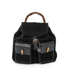 Gucci Rajibanbu Backpack Black Suede Leather