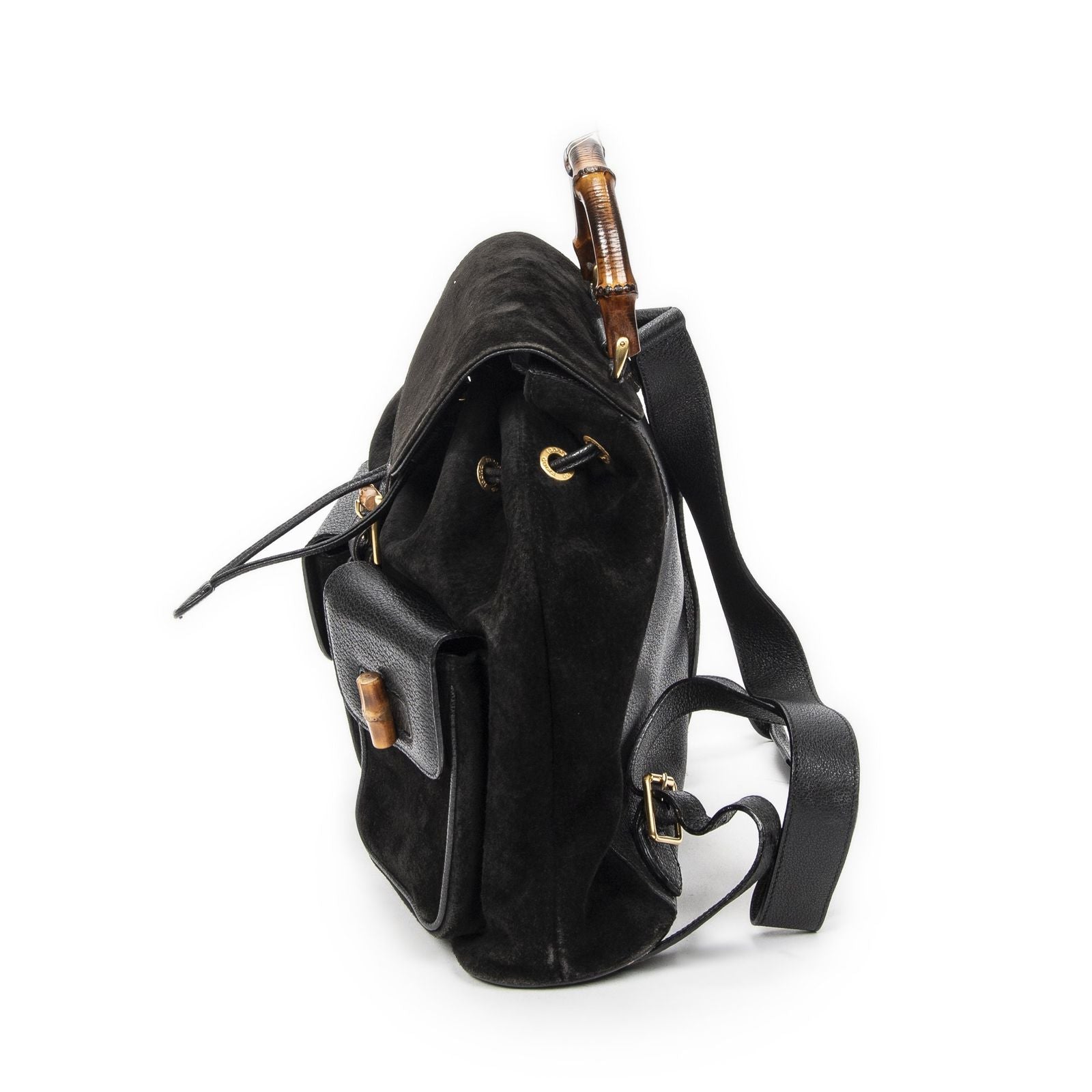 Gucci Rajibanbu Backpack Black Suede Leather — view 3