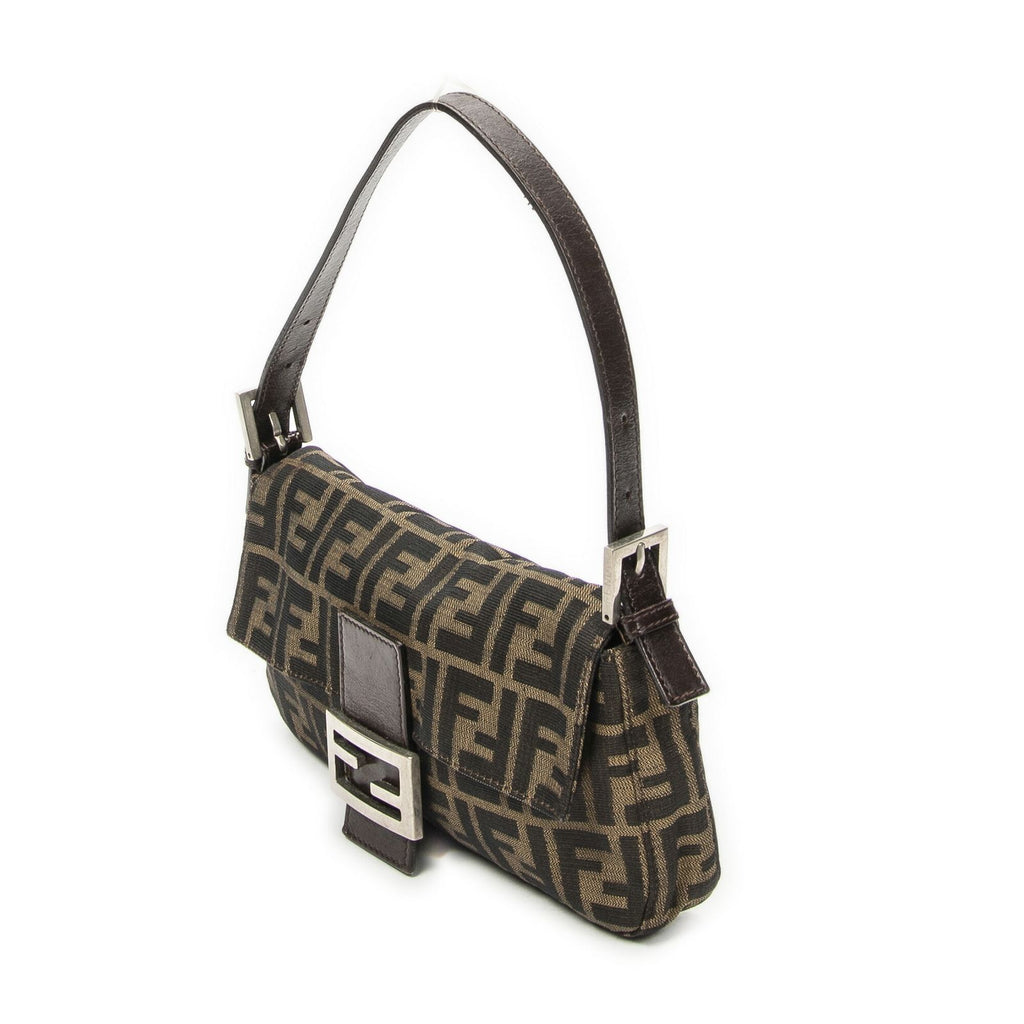 Fendi Baguette Tan Dark Brown Zucca Canvas Messenger — view 2