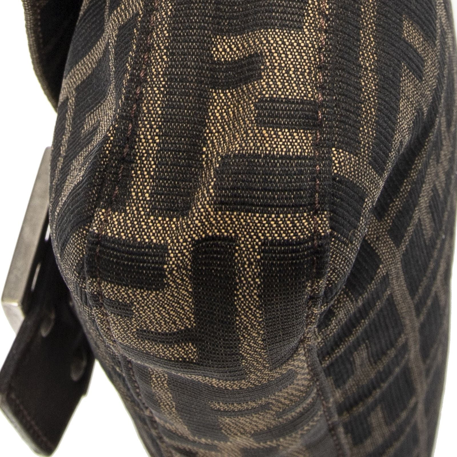 Fendi Baguette Tan Dark Brown Zucca Canvas Messenger — view 7