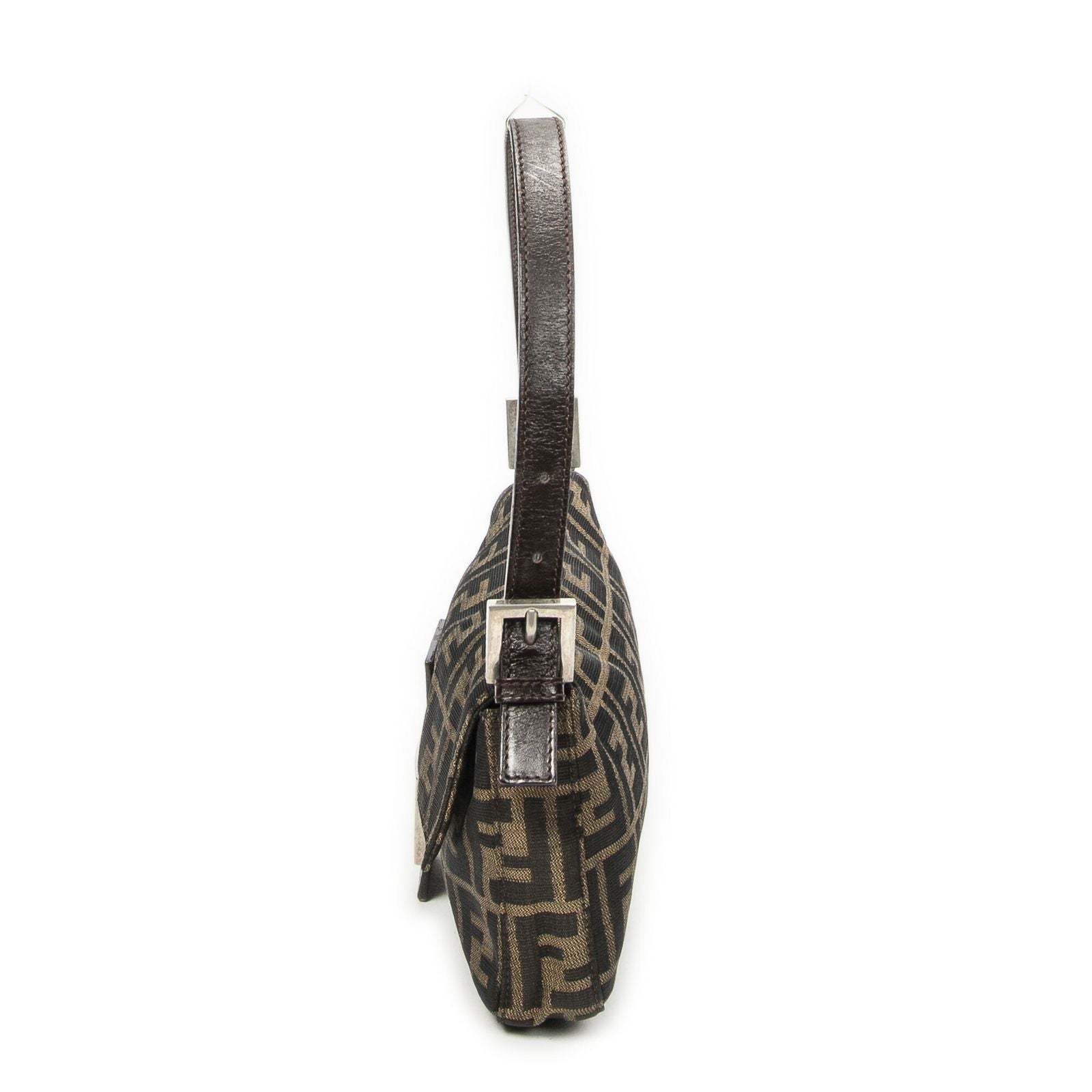 Fendi Baguette Tan Dark Brown Zucca Canvas Messenger — view 3