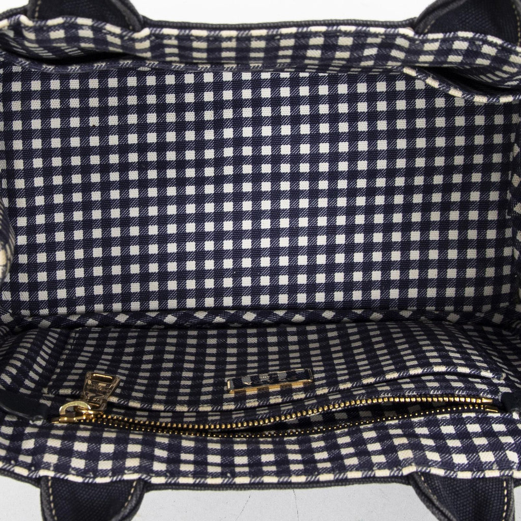 Prada Canapa Small Tote Navy Canvas — view 9