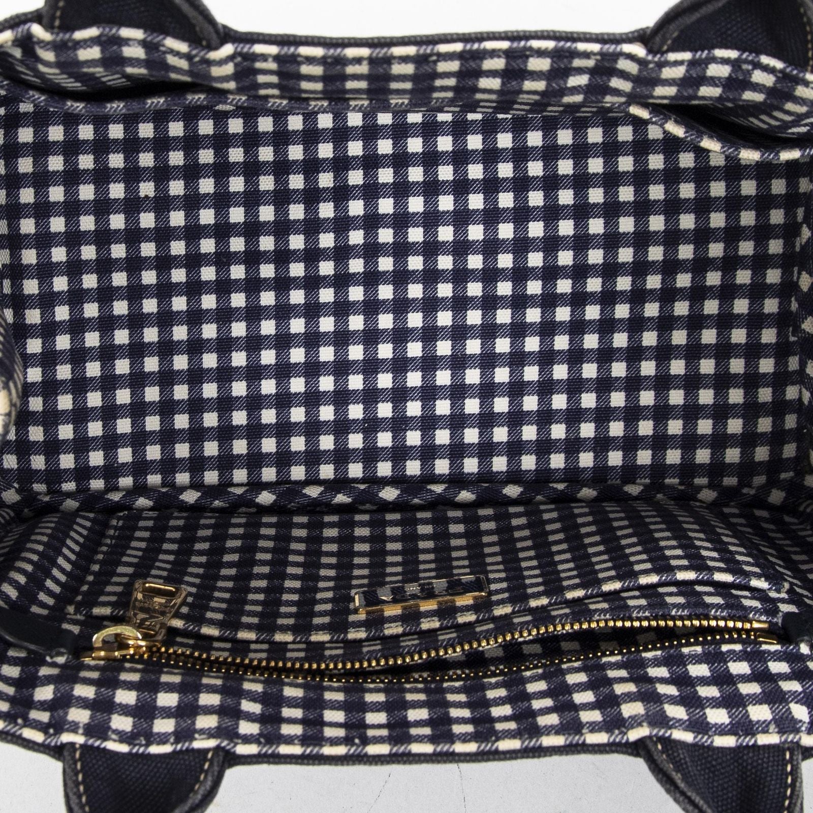 Prada Canapa Small Tote Navy Canvas — view 9