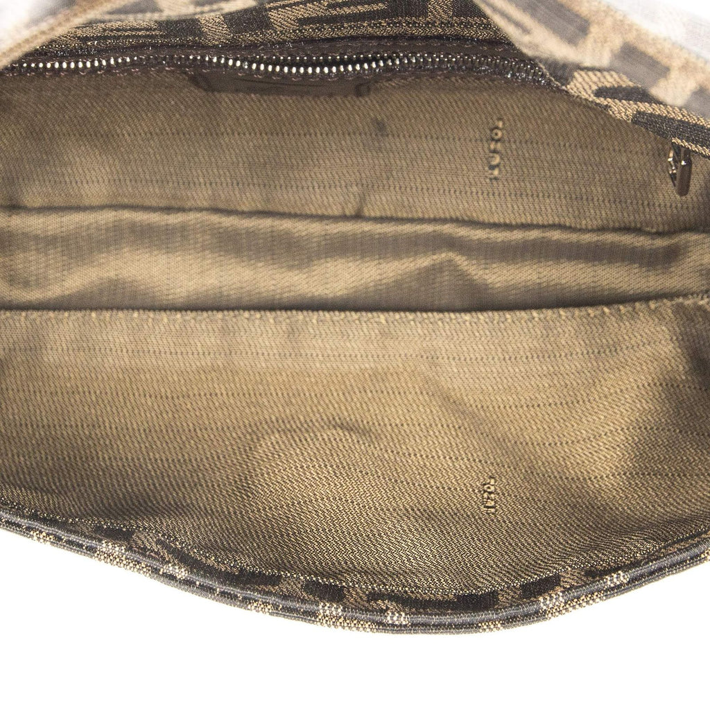 Fendi Baguette Brown Black Zucca Canvas Messenger — view 9