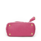 Prada Large Double Zip Galleria Tote Fuchsia Pink Saffiano Leather — view 6