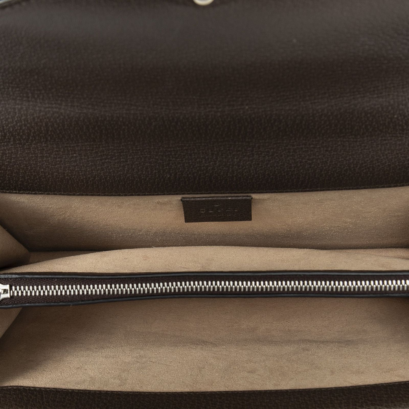 Gucci Small Dionysus Chain Crossbody Beige Brown Supreme Canvas — view 9