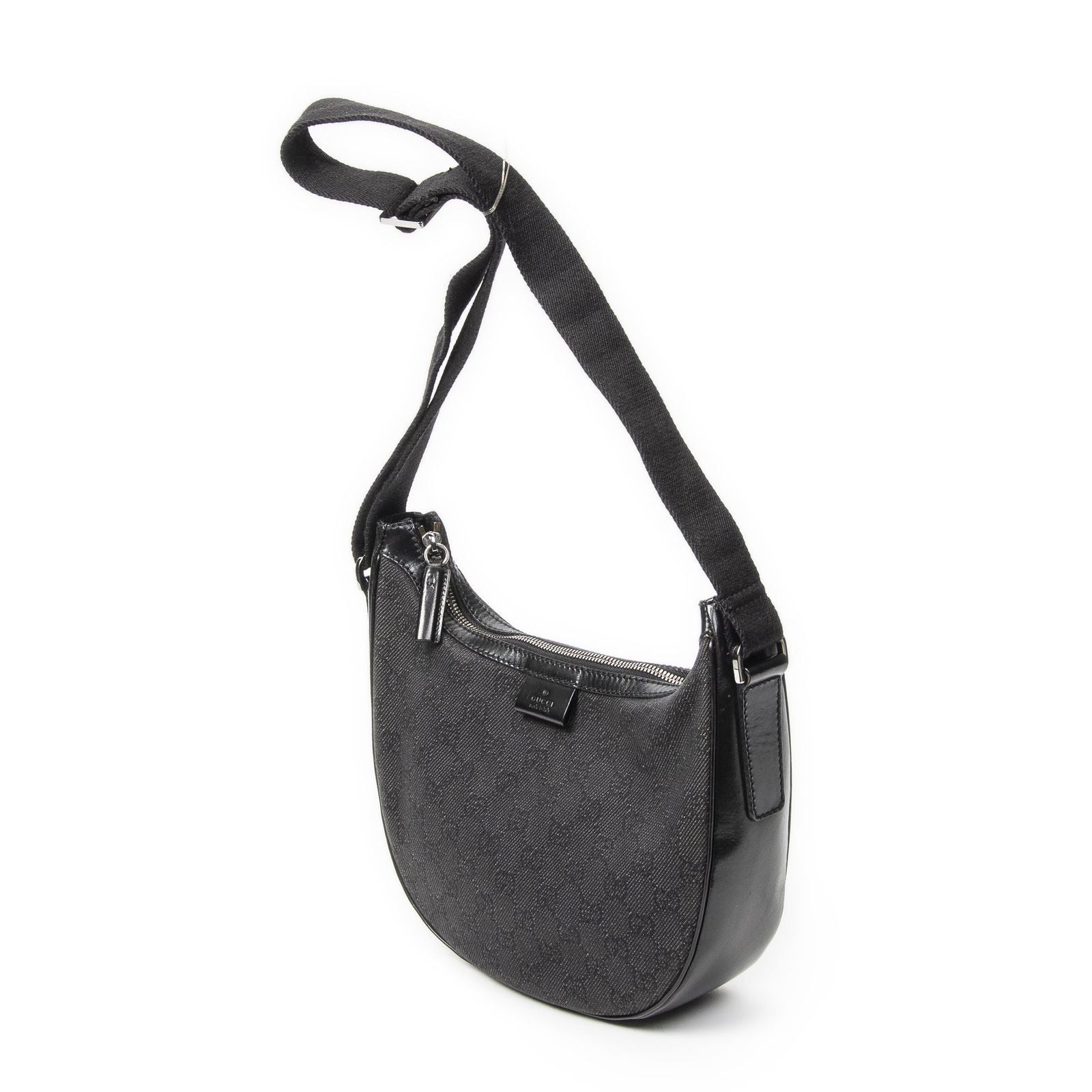Gucci Hobo Crossbody Black GG Denim Canvas — view 2