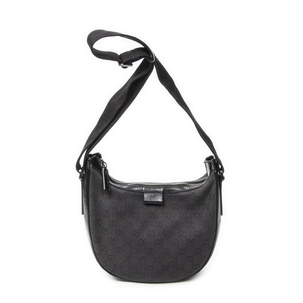 Gucci Hobo Crossbody Black GG Denim Canvas