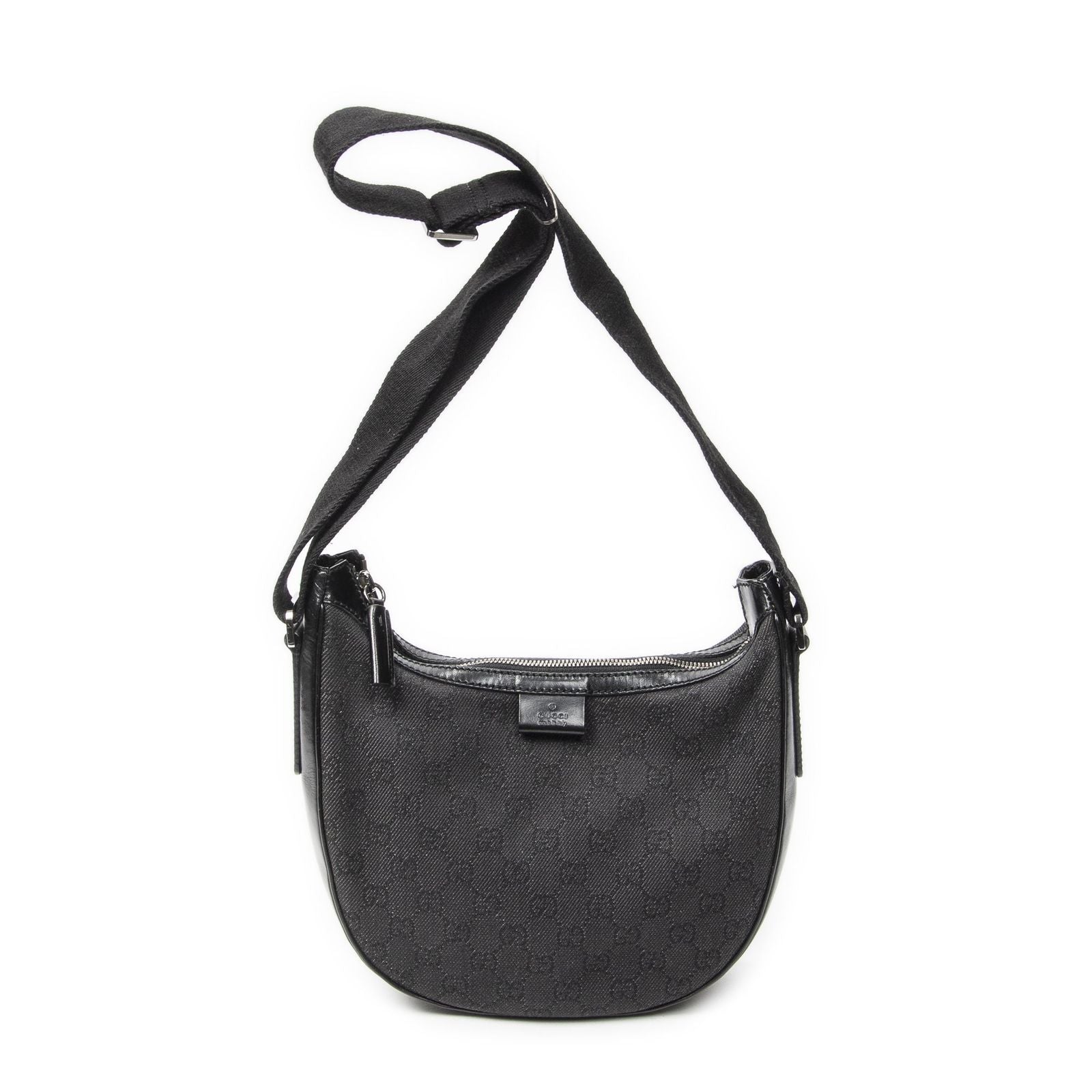 Gucci Hobo Crossbody Black GG Denim Canvas