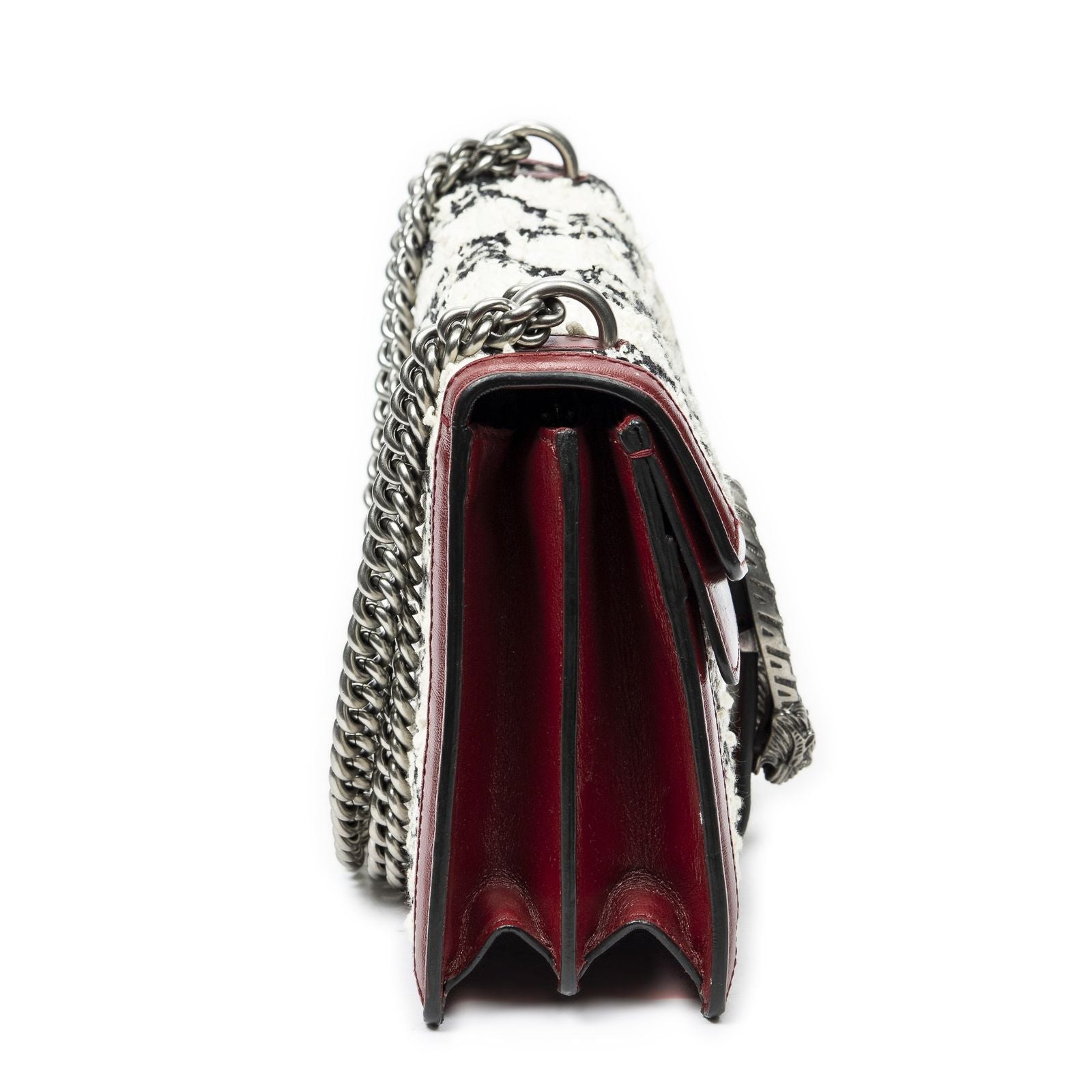 Gucci Small Dionysus Chain Crossbody Ivory Red Tweed — view 4