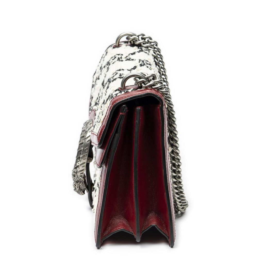 Gucci Small Dionysus Chain Crossbody Ivory Red Tweed — view 3