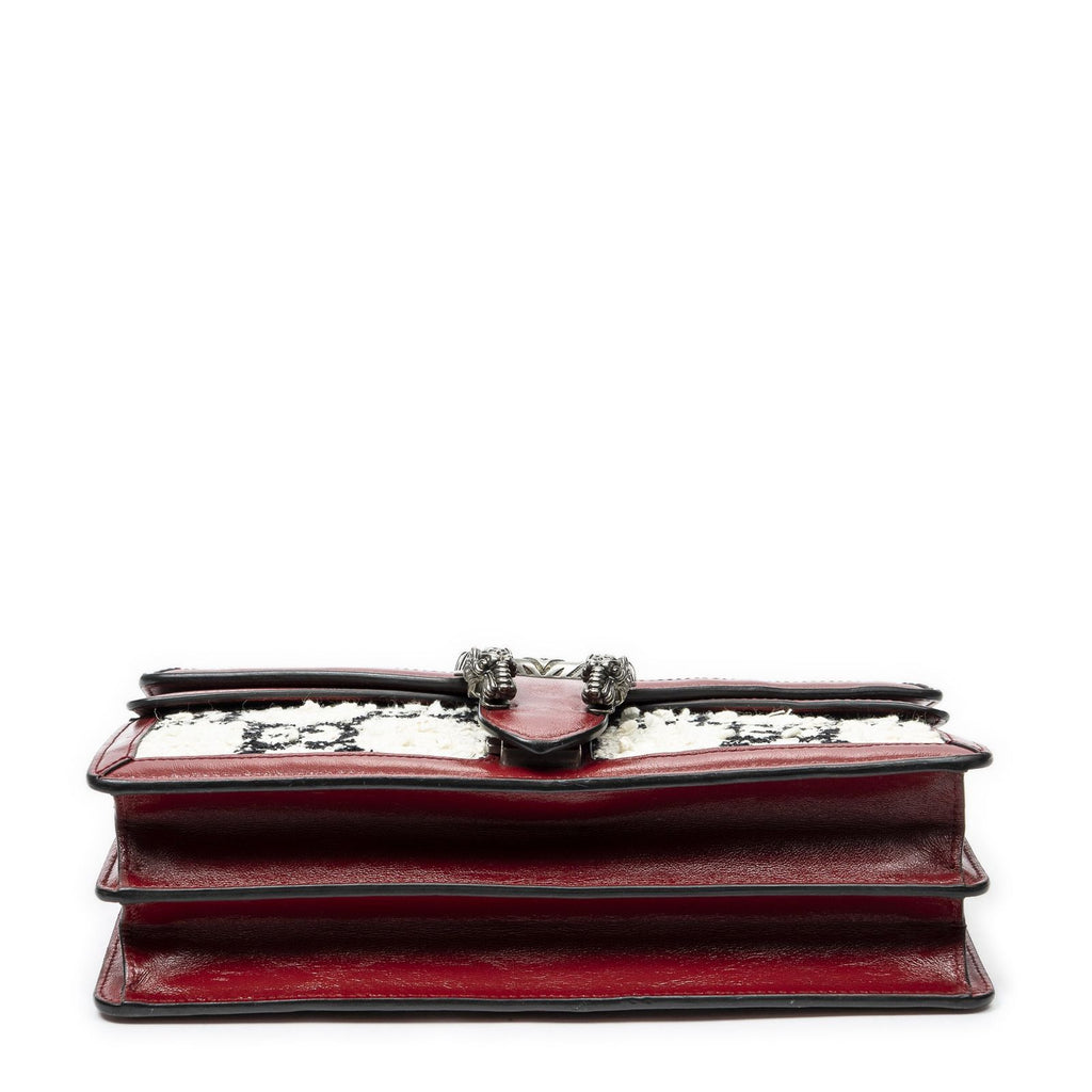 Gucci Small Dionysus Chain Crossbody Ivory Red Tweed — view 6