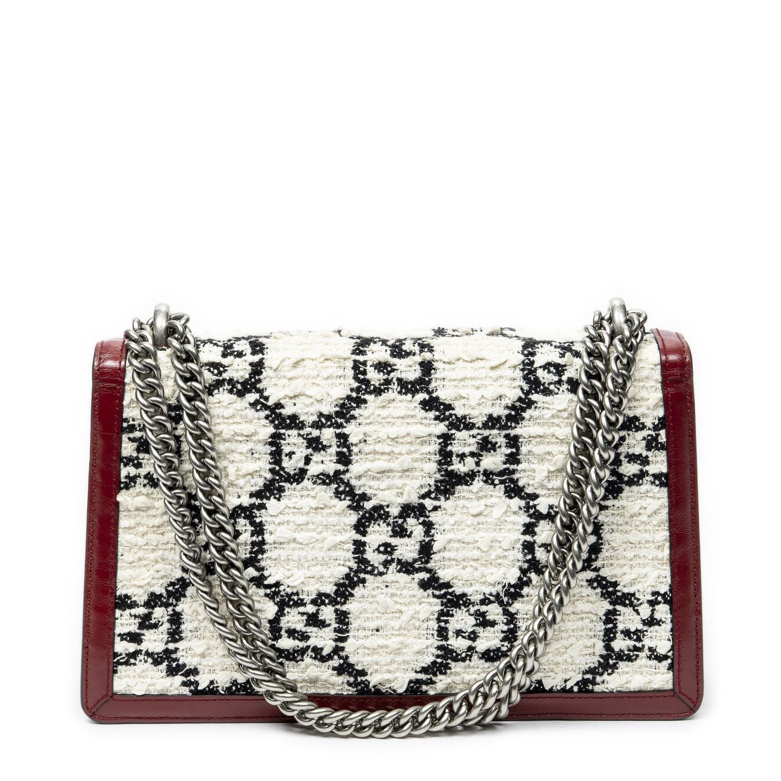 Gucci Small Dionysus Chain Crossbody Ivory Red Tweed — view 5