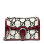 Gucci Small Dionysus Chain Crossbody Ivory Red Tweed