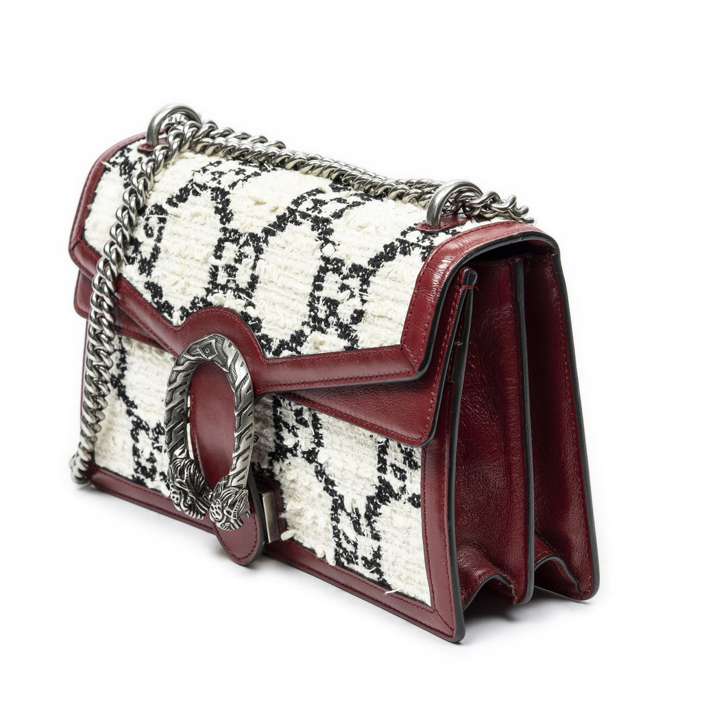 Gucci Small Dionysus Chain Crossbody Ivory Red Tweed — view 2