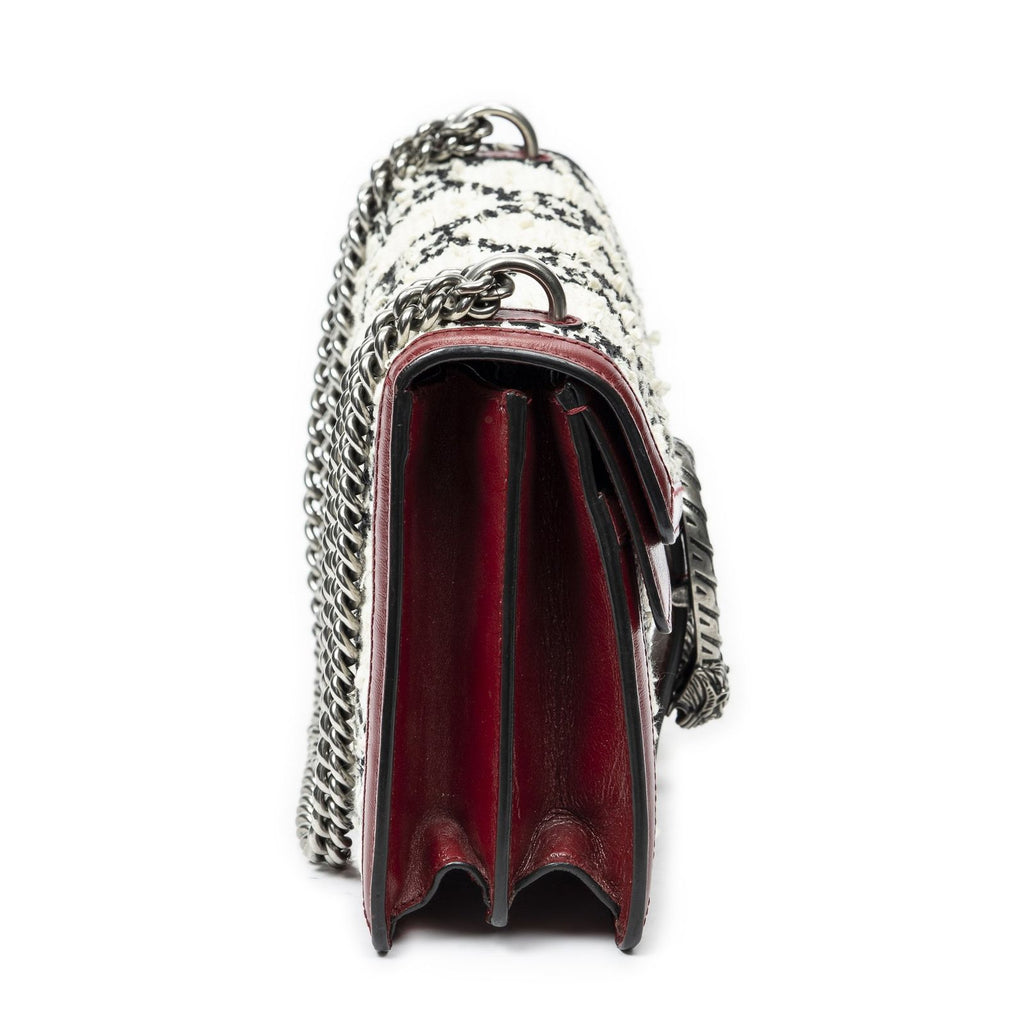 Gucci Small Dionysus Chain Crossbody Ivory Red Tweed — view 4