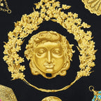 Hermes Scarf Black Gold Silk — view 3